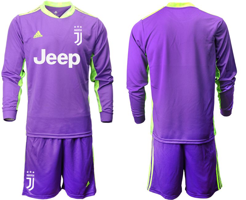 Men 2020-2021 club Juventus purple long sleeved Goalkeeper Soccer Jersey->juventus jersey->Soccer Club Jersey